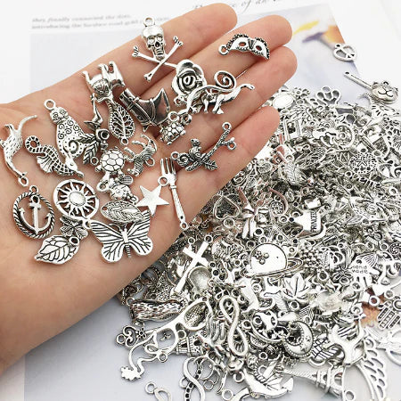 【P001】Tibetan silver Charms Bag -High quality charms set