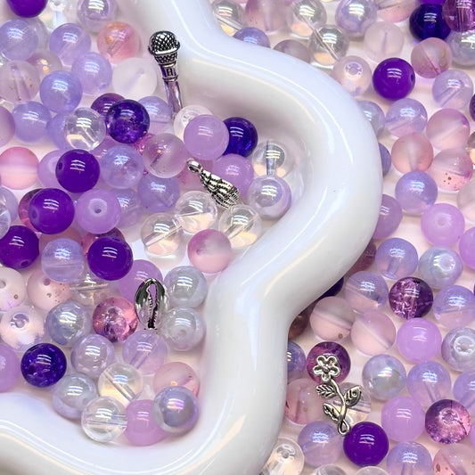 【A268】(NEW）Purple mood -High quality glass beads（pack on live)